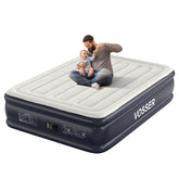 VOSSER Air Mattress with Built in Pump Raised,18''Inflatable Mattress of Upgraded Vertical Beams,Self Inflatable Blow Up Mattress in 3 Mins,Flocked Top Airbed with Carry Bag for Home,Camping