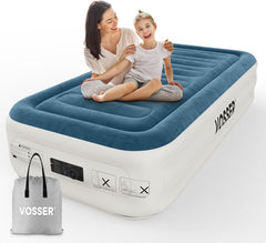 VOSSER Queen Air Mattress with Built-in Pump,Fast & Easy Inflation/Deflation Inflatable Mattress, Foldable Blow Up Mattress with Storage Bag, Inflatable Bed for Home, Camping & Guests