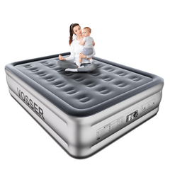 Air Mattress Full with Built in Pump,18’’Blow Up Mattress,Self Inflatable Mattress in 3 Mins,Portable Air Bed for Camping,Floor&Travel,Full Size Air Mattress for Adults 660LB Max,Silver