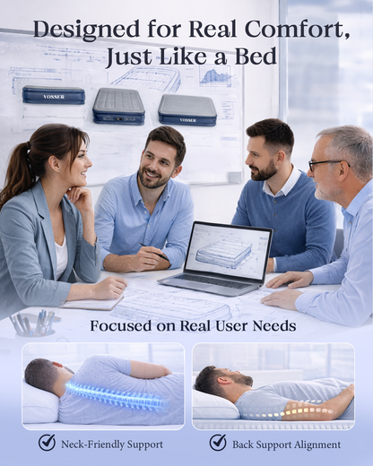 VOSSER Air Mattress Queen with Built-in Pump, 18" Raised Inflatable Blow Up Mattress,Upgraded Heavy Duty Portable Air Bed for Home,Guests,Floor & Camping, Self Inflating Colchon Inflable for Adults