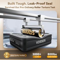 VOSSER Air Mattress Full with Built in Pump,18’’Raised Blow Up Mattress,Self Inflatable Mattress in 3 Mins,Portable Air Bed for Home,Floor&Travel,Full Size Air Mattress for Adults 660LB Max,Black