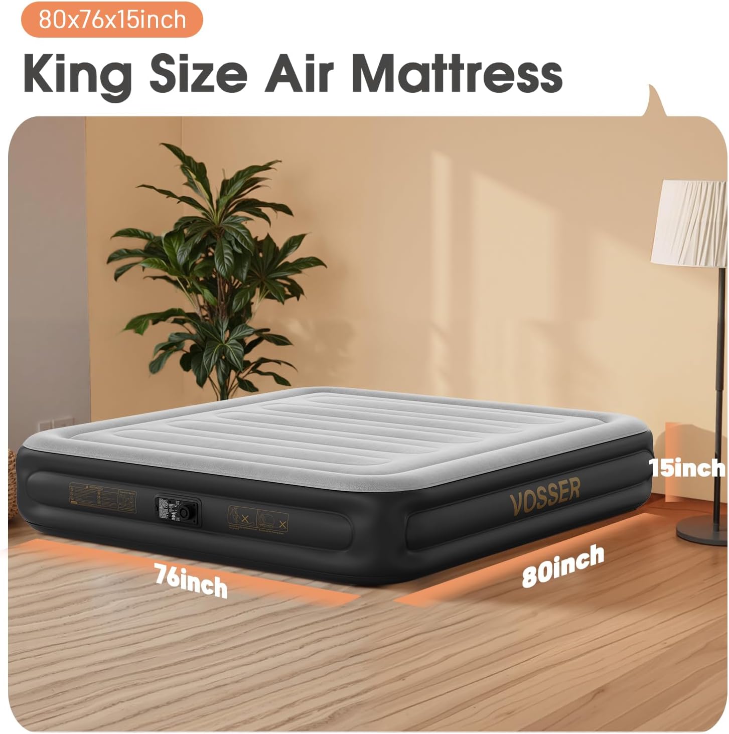 Twin Air Mattress with Built in Pump,Inflatable Mattress 2 Mins Self-Inflation/Deflation,Thicker Blow up Mattress Leak-Proof,Flocked Top Air Bed with Storage Bag for Home, Camping & Guests