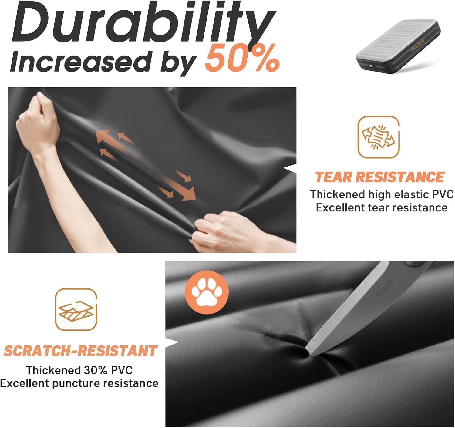 Twin Air Mattress with Built in Pump,Inflatable Mattress 2 Mins Self-Inflation/Deflation,Thicker Blow up Mattress Leak-Proof,Flocked Top Air Bed with Storage Bag for Home, Camping & Guests