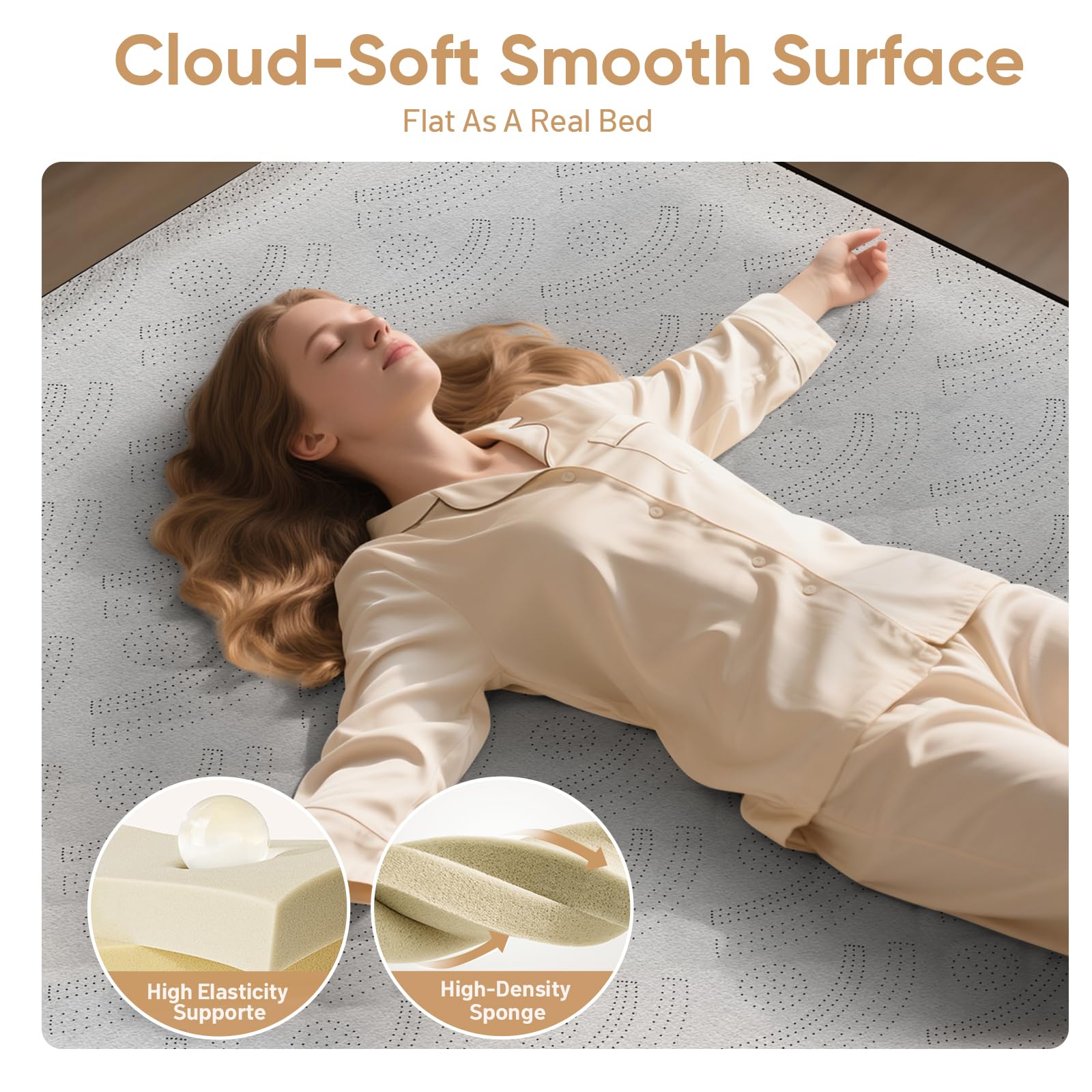VOSSER Twin Air Mattress with Built-in Pump,18'' Foam Topper Blow Up Mattress,Luxury Inflatable Mattress 2 Mins Self-Inflation/Deflation - Breathable and Flatness-Free for Camping, Home & Guests