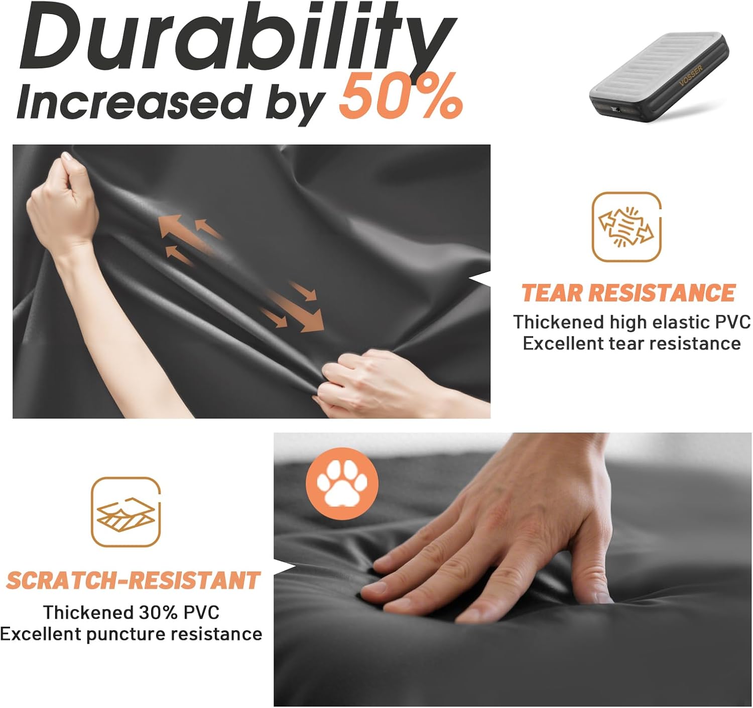 Twin Air Mattress with Built in Pump,Inflatable Mattress 2 Mins Self-Inflation/Deflation,Thicker Blow up Mattress Leak-Proof,Flocked Top Air Bed with Storage Bag for Home, Camping & Guests