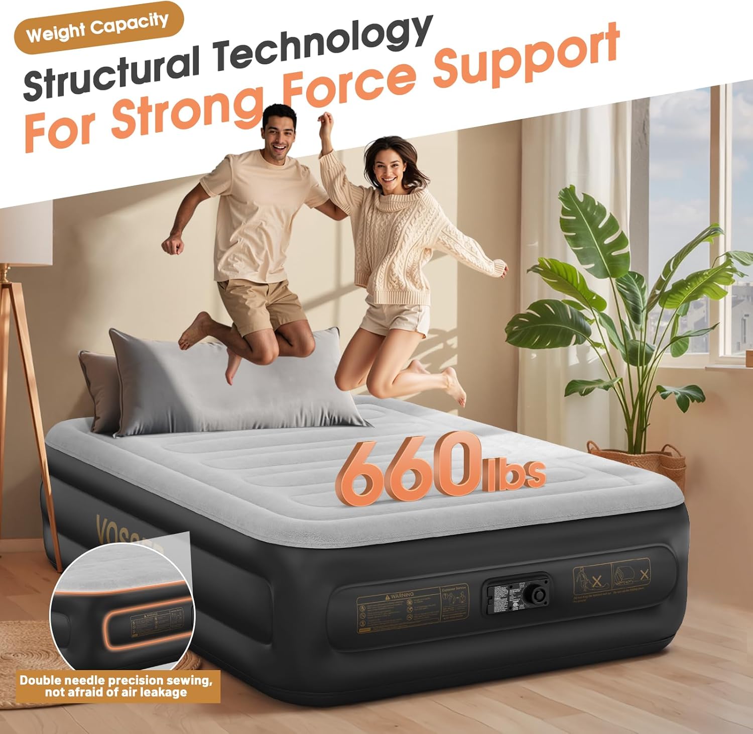 Twin Air Mattress with Built in Pump,Inflatable Mattress 2 Mins Self-Inflation/Deflation,Thicker Blow up Mattress Leak-Proof,Flocked Top Air Bed with Storage Bag for Home, Camping & Guests