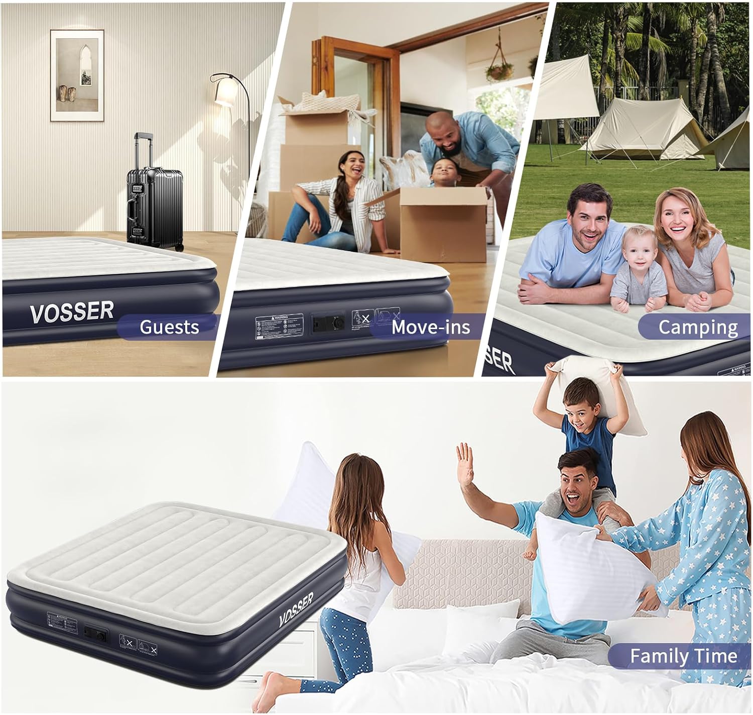 Twin Air Mattress with Built in Pump Raised,18''Inflatable Mattress of Upgraded Vertical Beams,Self Inflatable Blow Up Mattress in 3 Mins,Flocked Top Airbed with Carry Bag for Home,Camping