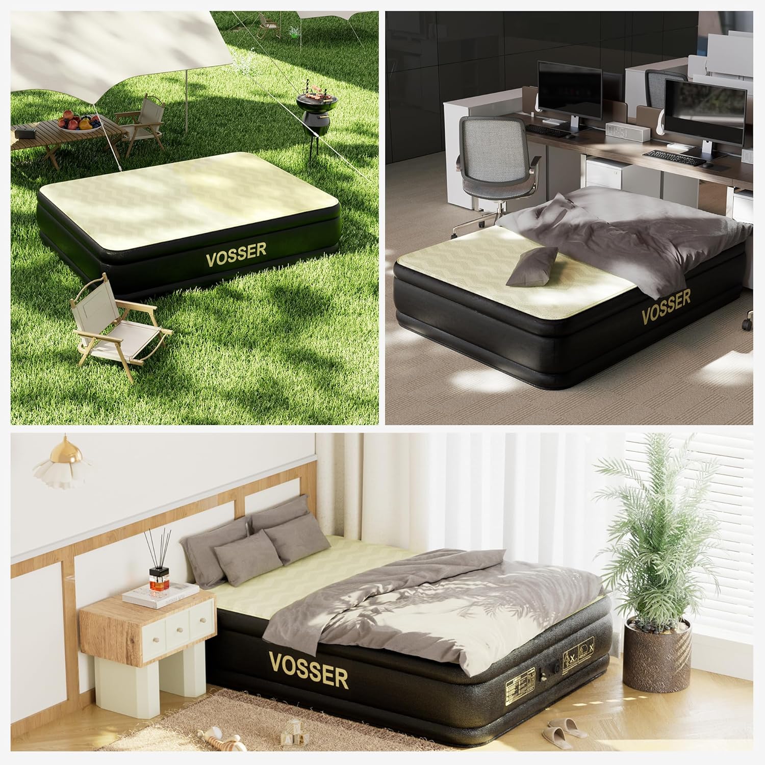 Twin Air Mattress with Built-in Pump,18'' Foam Topper Inflatable Mattress,Luxury Blow Up Mattress 2 Mins Self-Inflation/Deflation - Breathable and Wrinkle-Free for Camping, Home & Guests