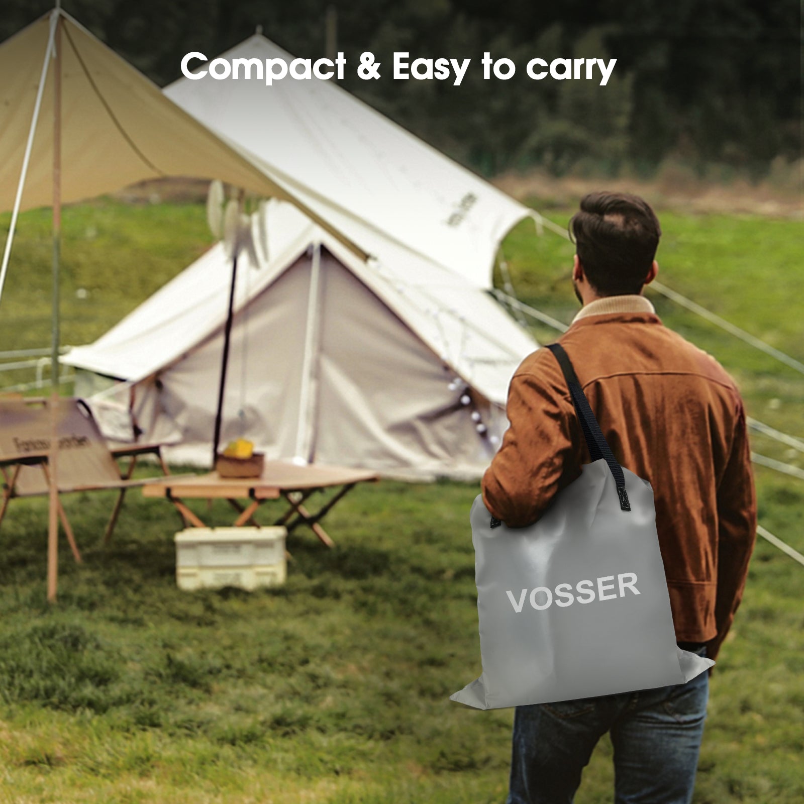 VOSSER Air Mattress with Built in Pump Raised,18''Inflatable Mattress of Upgraded Vertical Beams,Self Inflatable Blow Up Mattress in 3 Mins,Flocked Top Airbed with Carry Bag for Home,Camping